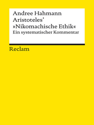 cover image of Aristoteles' »Nikomachische Ethik«